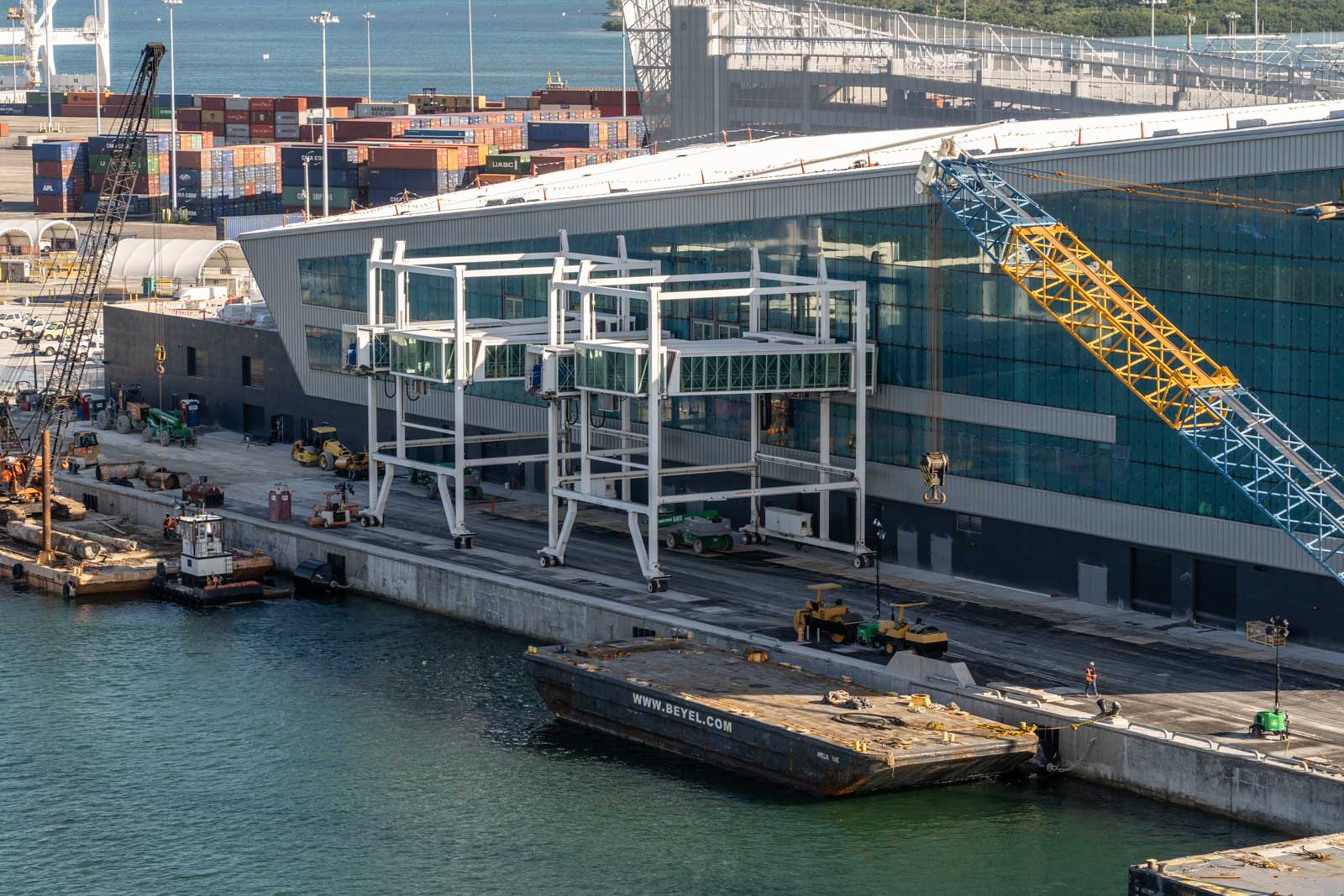 Gangways added to new Royal Caribbean cruise terminal in PortMiami